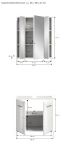 Badezimmer-Set >Ice< in Weiß Hochglanz - 60x190x32cm (BxHxT)