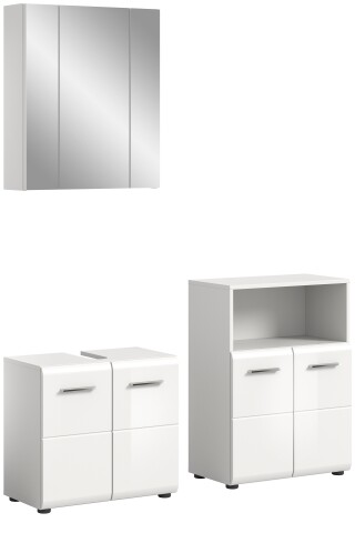 Badezimmer-Set >Ice< in Weiß Hochglanz - 135x190x32cm (BxHxT)