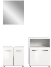 Badezimmer-Set >Ice< in Weiß Hochglanz - 135x190x32cm (BxHxT)