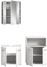 Badezimmer-Set >Ice< in Weiß Hochglanz - 135x190x32cm (BxHxT)
