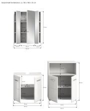 Badezimmer-Set >Ice< in Weiß Hochglanz - 135x190x32cm (BxHxT)