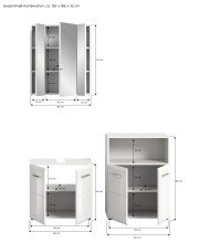 Badezimmer-Set >Ice< in Weiß Hochglanz - 135x190x32cm (BxHxT)