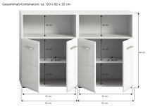 Badezimmer-Set >Ice< in Weiß Hochglanz - 120x190x32cm (BxHxT)