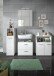 Badezimmer-Set >Ice< in Weiß Hochglanz - 120x190x32cm (BxHxT)