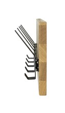 Wandgarderobe >54336< in eiche, schwarz, Massivholz, Metall - 60x20x10cm (BxHxT)