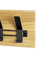 Wandgarderobe >54336< in eiche, schwarz, Massivholz, Metall - 60x20x10cm (BxHxT)