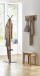 Wandgarderobe >54336< in eiche, schwarz, Massivholz, Metall - 60x20x10cm (BxHxT)