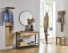 Wandgarderobe >54336< in eiche, schwarz, Massivholz, Metall - 60x20x10cm (BxHxT)