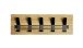 Wandgarderobe >54336< in eiche, schwarz, Massivholz, Metall - 60x20x10cm (BxHxT)