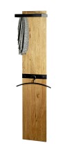 Wandgarderobe >54337< in eiche, schwarz, Massivholz, Metall - 35x175x25 (BxHxT)