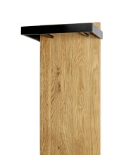 Wandgarderobe >54337< in eiche, schwarz, Massivholz, Metall - 35x175x25 (BxHxT)