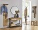 Wandgarderobe >54337< in eiche, schwarz, Massivholz, Metall - 35x175x25 (BxHxT)