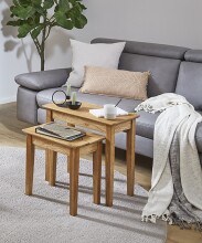 Beistelltisch >54351< in eiche, Massivholz - 43x42x30cm (BxHxT)