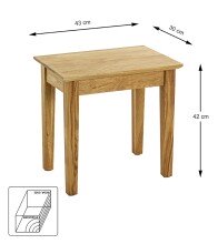 Beistelltisch >54351< in eiche, Massivholz - 43x42x30cm (BxHxT)