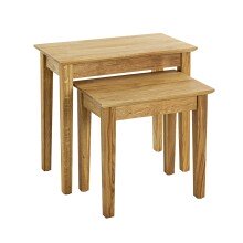 Beistelltisch >54352< in eiche, Massivholz - 56x52x30cm (BxHxT)