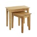 Beistelltisch >54352< in eiche, Massivholz - 56x52x30cm (BxHxT)