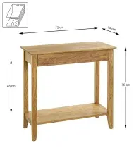 Konsole >54354< in eiche, Massivholz - 75x75x35cm...