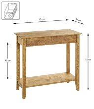 Konsole >54354< in eiche, Massivholz - 75x75x35cm...