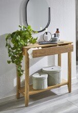 Konsole >54354< in eiche, Massivholz - 75x75x35cm (BxHxT)