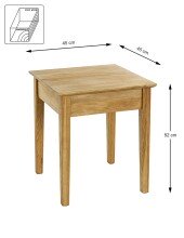 Beistelltisch >54356< in eiche, Massivholz - 45x52x45cm (BxHxT)