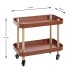 Beistelltisch >54418< in natur, rot, Massivholz, Metall - 50x47x30cm (BxHxT)
