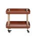 Beistelltisch >54418< in natur, rot, Massivholz, Metall - 50x47x30cm (BxHxT)