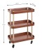 Servierwagen >54419< in natur, rot, Massivholz, Metall - 50x76x30cm (BxHxT)