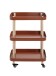 Servierwagen >54419< in natur, rot, Massivholz, Metall - 50x76x30cm (BxHxT)