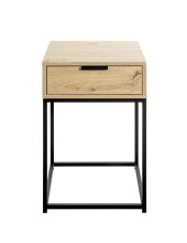 Konsole >54458< in eiche, schwarz - 40x60x40cm (BxHxT)