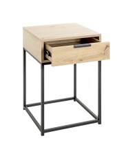 Konsole >54458< in eiche, schwarz - 40x60x40cm (BxHxT)