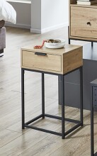 Konsole >54458< in eiche, schwarz - 40x60x40cm (BxHxT)