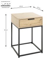 Konsole >54458< in eiche, schwarz - 40x60x40cm (BxHxT)