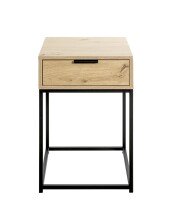 Konsole >54458< in eiche, schwarz - 40x60x40cm (BxHxT)