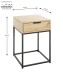 Konsole >54458< in eiche, schwarz - 40x60x40cm (BxHxT)