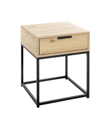 Konsole >54457< in eiche, schwarz - 40x50x40cm (BxHxT)