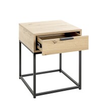 Konsole >54457< in eiche, schwarz - 40x50x40cm (BxHxT)