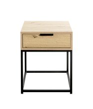 Konsole >54457< in eiche, schwarz - 40x50x40cm (BxHxT)