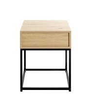 Konsole >54457< in eiche, schwarz - 40x50x40cm (BxHxT)