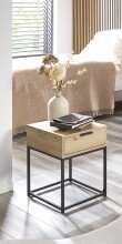 Konsole >54457< in eiche, schwarz - 40x50x40cm (BxHxT)