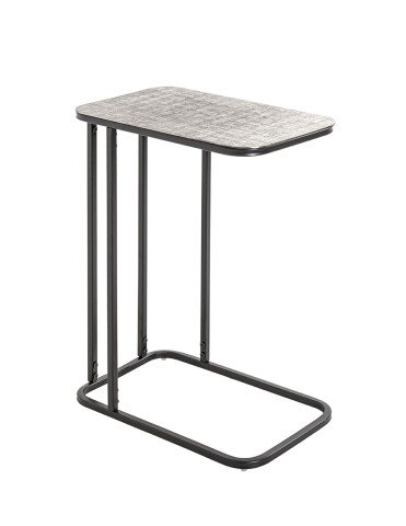 Beistelltisch >54503< in schwarz, silber, Metall - 46x62x29cm (BxHxT)