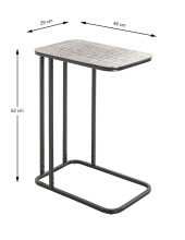 Beistelltisch >54503< in schwarz, silber, Metall - 46x62x29cm (BxHxT)