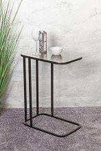 Beistelltisch >54503< in schwarz, silber, Metall - 46x62x29cm (BxHxT)