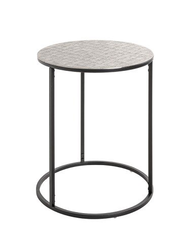 Beistelltisch >54505< in schwarz, silber, Metall - 60x46cm (HxD)