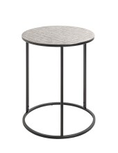 Beistelltisch >54505< in schwarz, silber, Metall - 60x46cm (HxD)