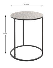 Beistelltisch >54505< in schwarz, silber, Metall - 60x46cm (HxD)