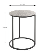 Beistelltisch >54506< in schwarz, silber, Metall - 52x41cm (HxD)