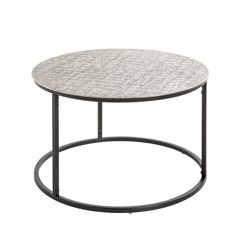 Beistelltisch >54509< in schwarz, silber, Metall - 37x59cm (HxD)