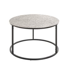 Beistelltisch >54509< in schwarz, silber, Metall - 37x59cm (HxD)