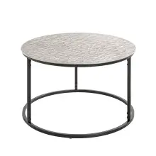 Beistelltisch >54509< in schwarz, silber, Metall - 37x59cm (HxD)