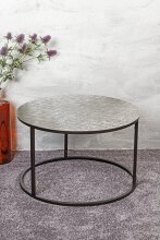 Beistelltisch >54509< in schwarz, silber, Metall - 37x59cm (HxD)
